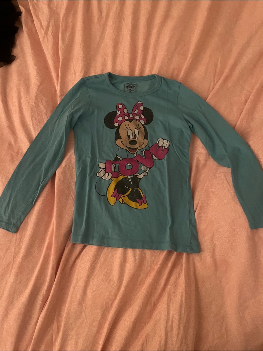Old Navy Teal Minnie Mouse Long Sleeve Tee